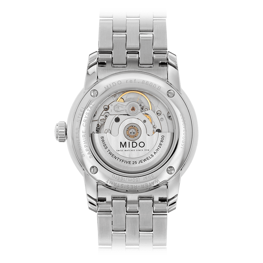  Shop Authentic Mido Baroncelli II Automatic White Dial Silver Steel Strap Watch For Men - M8600.4.26.1 - Luxxuri
