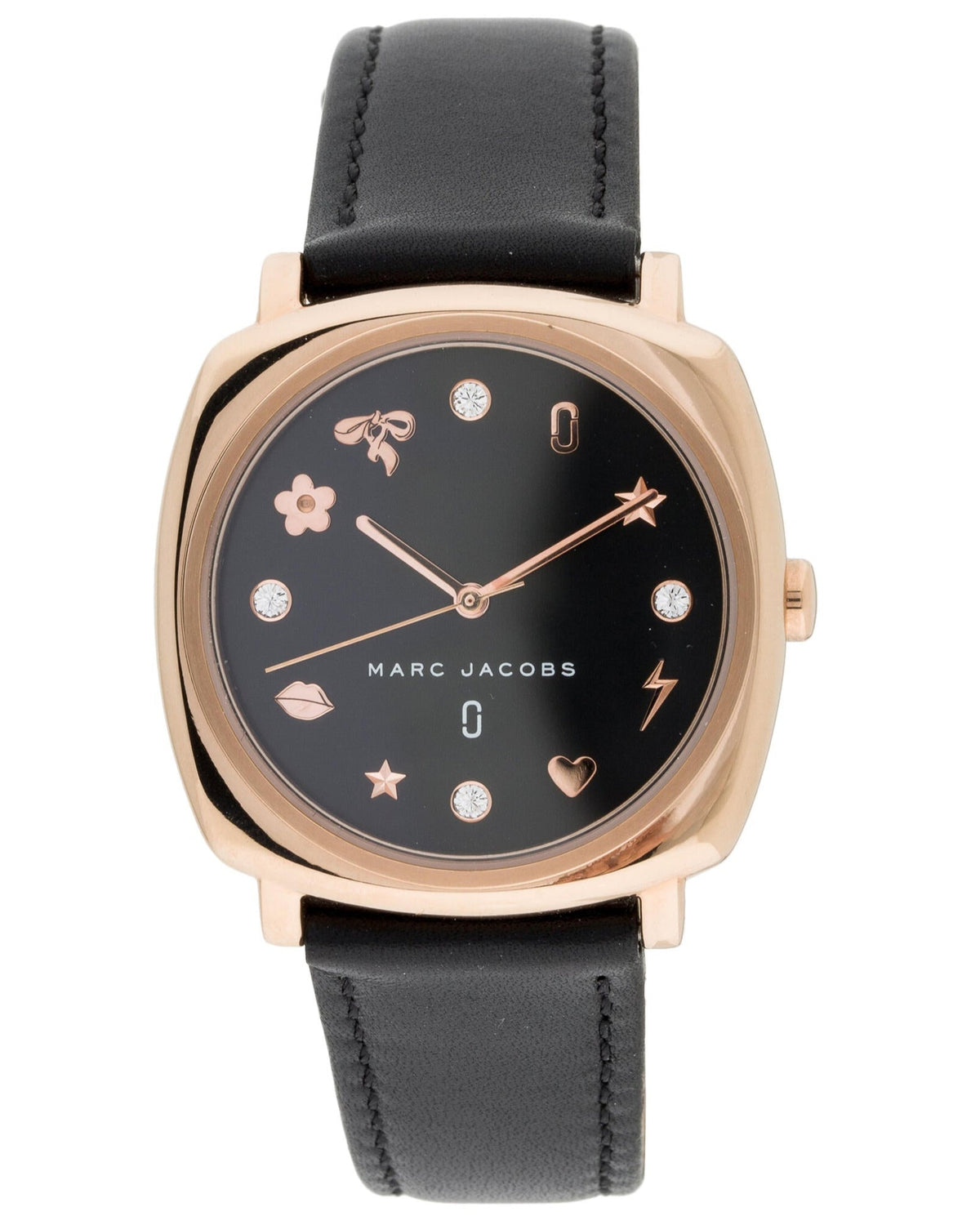  Shop Authentic Marc Jacobs Mandy Black Dial Black Leather Strap Watch for Women - MJ1565 - Luxxuri