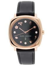  Shop Authentic Marc Jacobs Mandy Black Dial Black Leather Strap Watch for Women - MJ1565 - Luxxuri