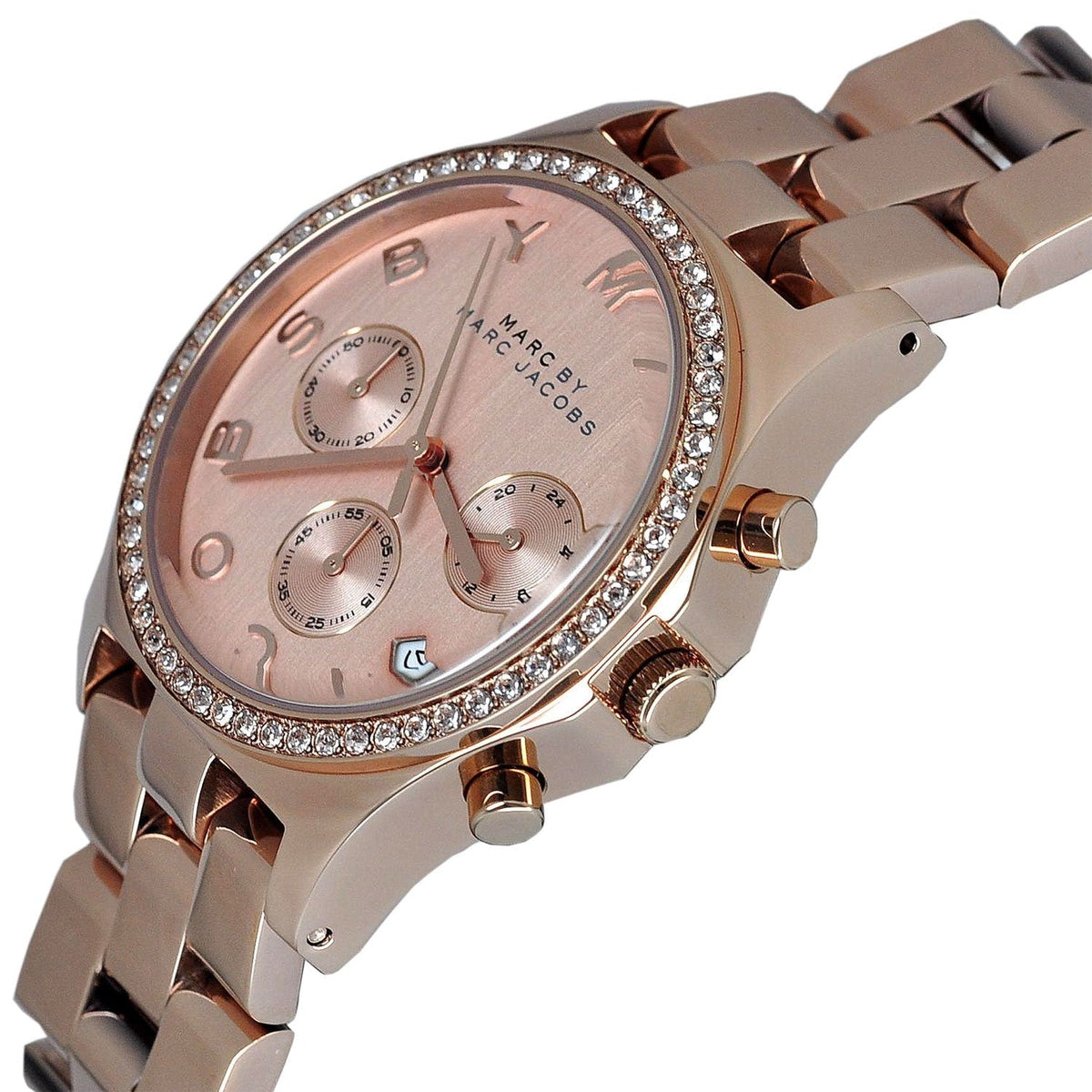  Shop Authentic Marc Jacobs Henry Chronograph Rose Gold Dial Rose Gold Steel Strap Watch for Women - MBM3118 - Luxxuri