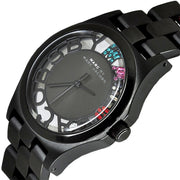  Shop Authentic Marc Jacobs Henry Skeleton Black Dial Black Steel Strap Watch for Women - MBM3265 - Luxxuri