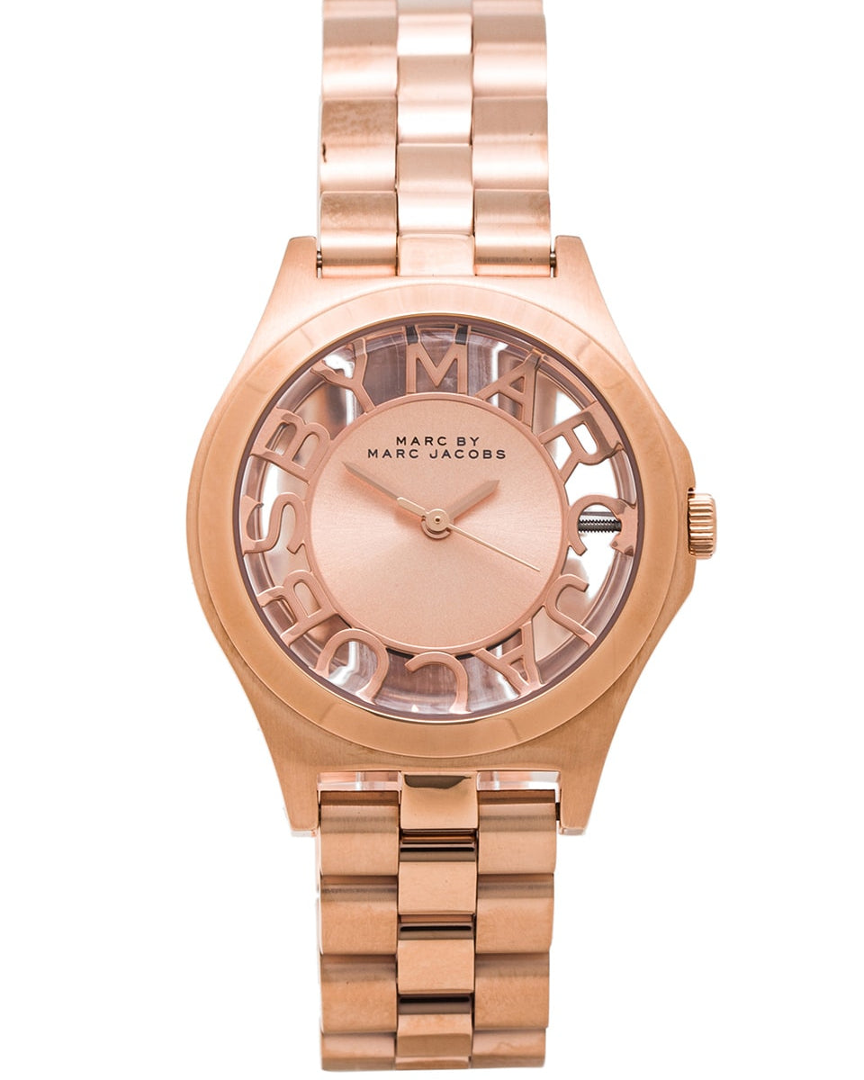  Shop Authentic Marc Jacobs Henry Rose Gold Dial Rose Gold Steel Strap Watch for Women - MBM3293 - Luxxuri