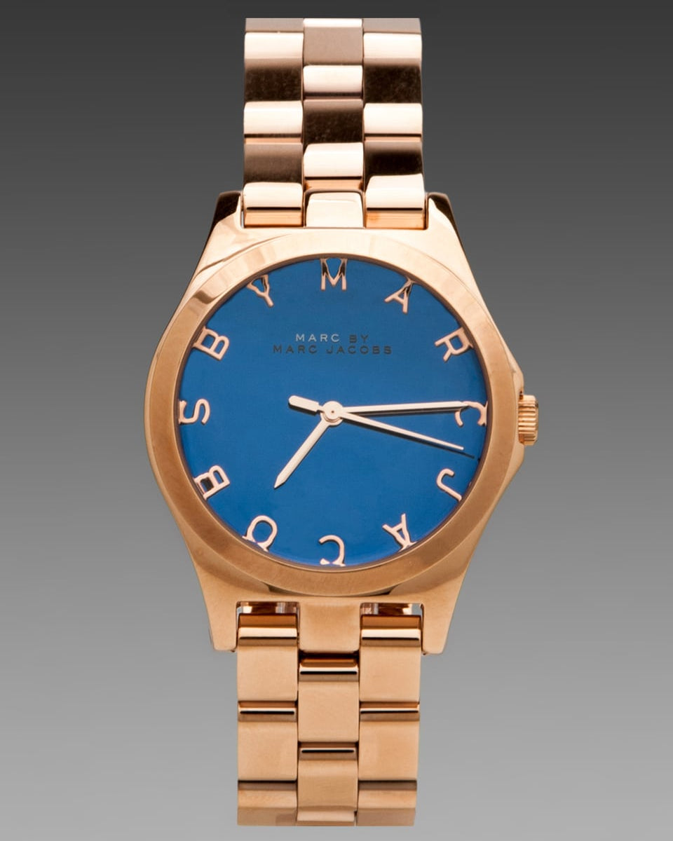  Shop Authentic Marc Jacobs Henry Blue Dial Rose Gold Steel Strap Watch for Women - MBM3213 - Luxxuri