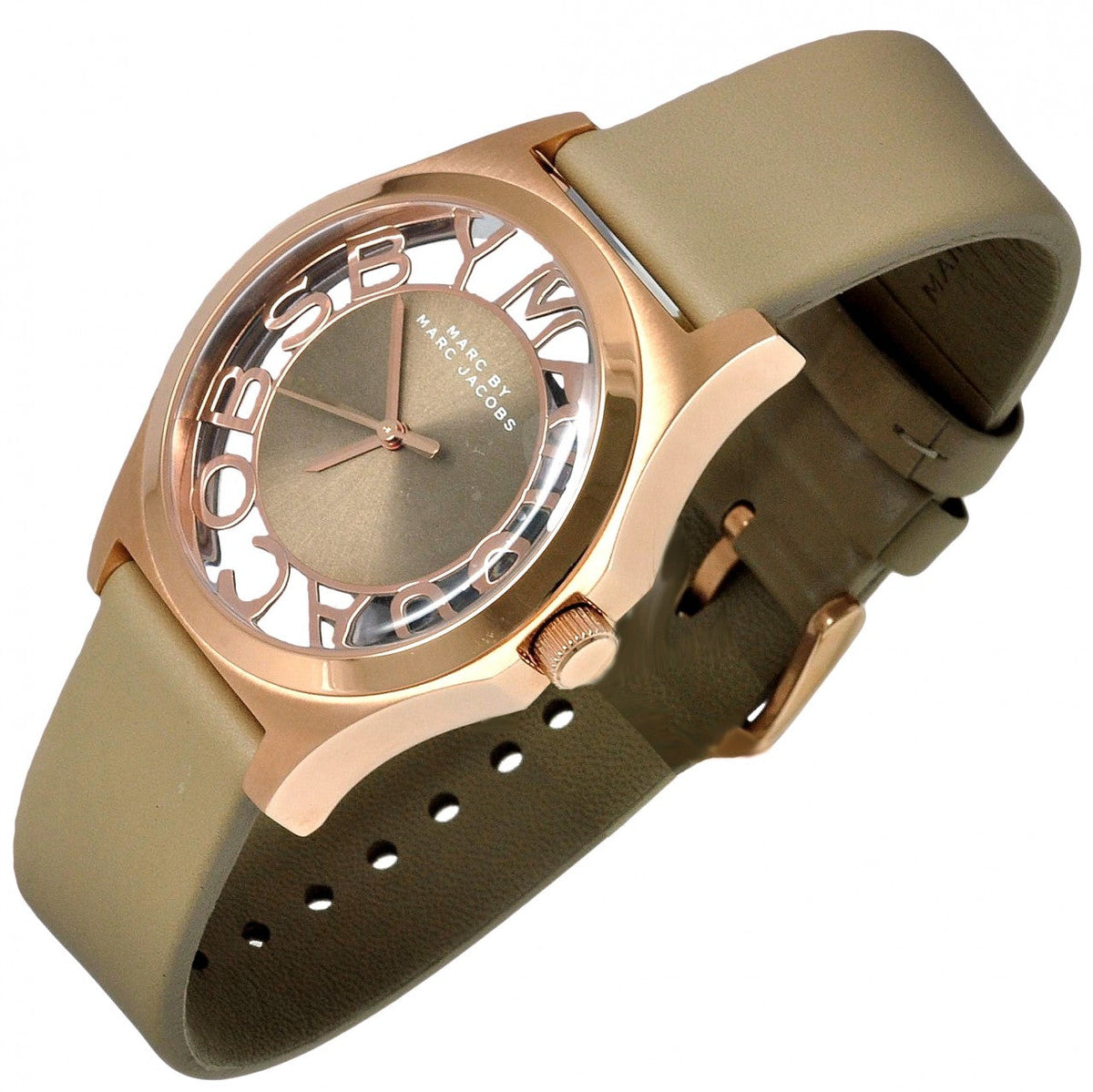  Shop Authentic Marc Jacobs Henry Dinky Skeleton Beige Dial Beige Leather Strap Watch for Women - MBM1245 - Luxxuri