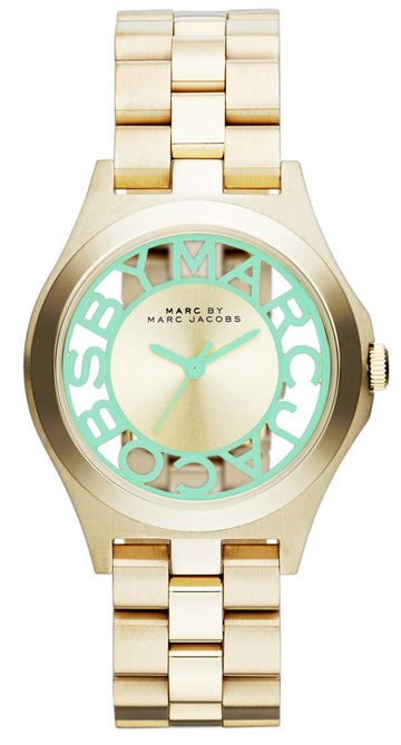  Shop Authentic Marc Jacobs Henry Gold Dial Gold Steel Strap Watch for Women - MBM3295 - Luxxuri