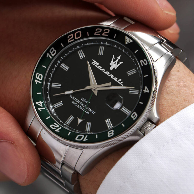  Shop Authentic Maserati SFIDA Chronograph Black Dial Silver Steel Strap Watch For Men - R8853140005 - Luxxuri