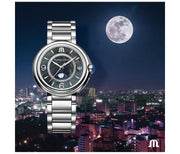  Shop Authentic Maurice Lacroix Fiaba Moonphase Blue Dial Silver Steel Strap Watch for Women - FA1084-SS002-420-1 - Luxxuri