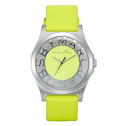  Shop Authentic Marc Jacobs Henry Skeleton Neon Yellow Dial Yellow Leather Strap Watch for Women - MBM1242 - Luxxuri