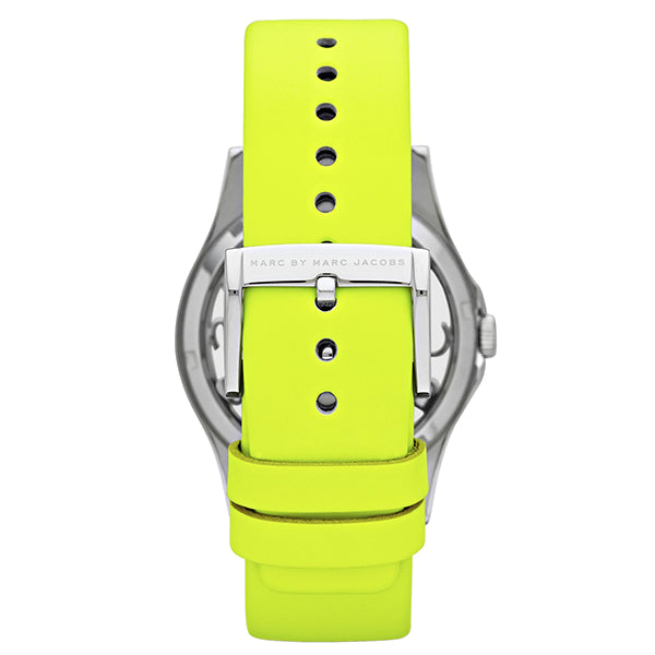  Shop Authentic Marc Jacobs Henry Skeleton Neon Yellow Dial Yellow Leather Strap Watch for Women - MBM1242 - Luxxuri