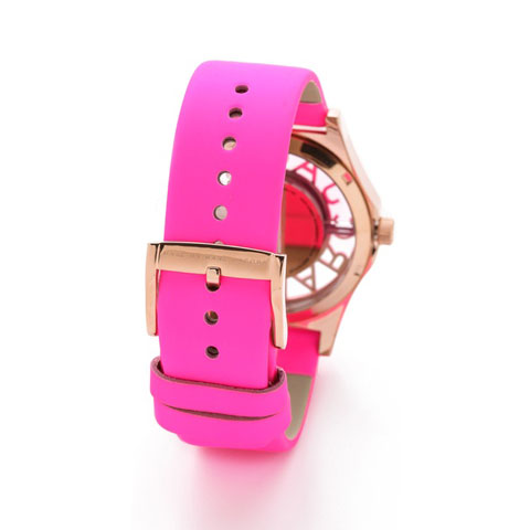 Shop Authentic Marc Jacobs Henry Skeleton Pink Dial Pink Leather Strap Watch for Women - MBM1243 - Luxxuri
