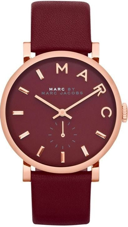  Shop Authentic Marc Jacobs Baker Maroon Dial Maroon Leather Strap Watch for Women - MBM1267 - Luxxuri