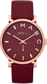  Shop Authentic Marc Jacobs Baker Maroon Dial Maroon Leather Strap Watch for Women - MBM1267 - Luxxuri
