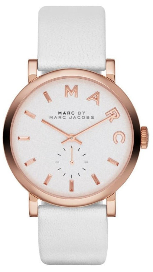  Shop Authentic Marc Jacobs Baker White Dial White Leather Strap Watch for Women - MBM1283 - Luxxuri