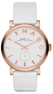  Shop Authentic Marc Jacobs Baker White Dial White Leather Strap Watch for Women - MBM1283 - Luxxuri