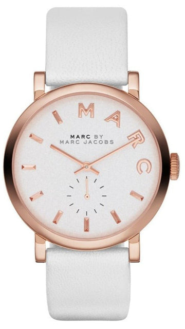  Shop Authentic Marc Jacobs Baker White Dial White Leather Strap Watch for Women - MBM1283 - Luxxuri