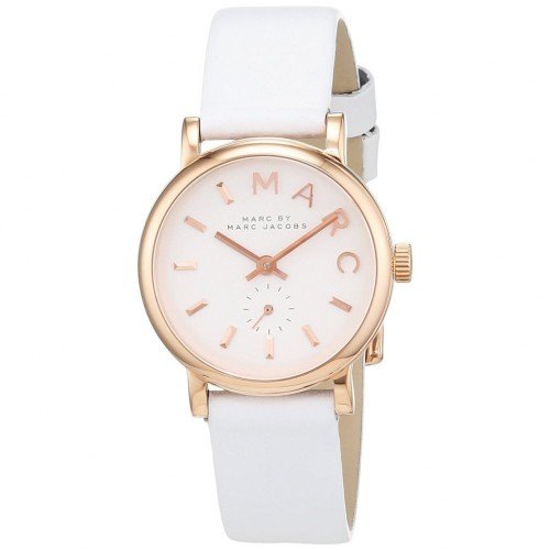  Shop Authentic Marc Jacobs Baker White Dial White Leather Strap Watch for Women - MBM1284 - Luxxuri