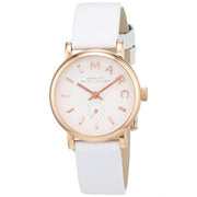  Shop Authentic Marc Jacobs Baker White Dial White Leather Strap Watch for Women - MBM1284 - Luxxuri