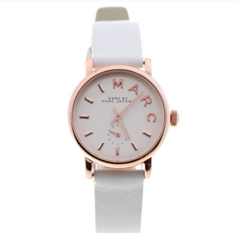  Shop Authentic Marc Jacobs Baker White Dial White Leather Strap Watch for Women - MBM1284 - Luxxuri