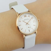  Shop Authentic Marc Jacobs Baker White Dial White Leather Strap Watch for Women - MBM1284 - Luxxuri