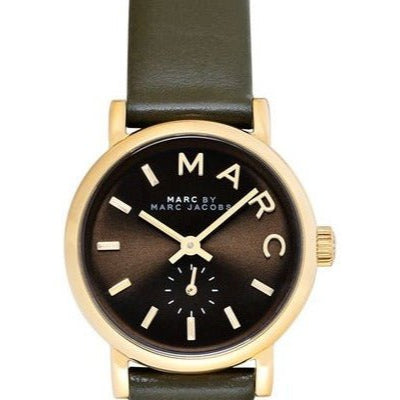  Shop Authentic Marc Jacobs Baker Olive Dial Olive Leather Strap Watch for Women - MBM1330 - Luxxuri