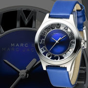  Shop Authentic Marc Jacobs Henry Skeleton Blue Dial Blue Leather Strap Watch for Women - MBM1337 - Luxxuri