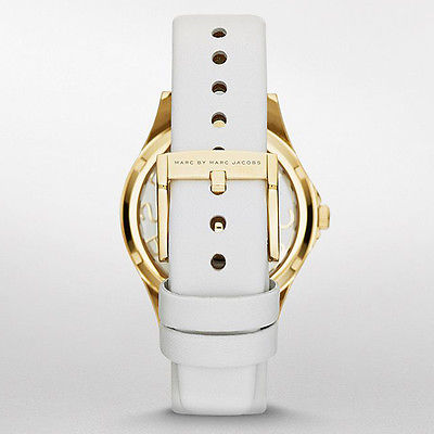 Shop Authentic Marc Jacobs Henry Skeleton White Dial White Leather Strap Watch for Women - MBM1339 - Luxxuri