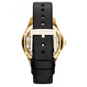  Shop Authentic Marc Jacobs Henry Skeleton Black Dial Black Leather Strap Watch for Women - MBM1340 - Luxxuri