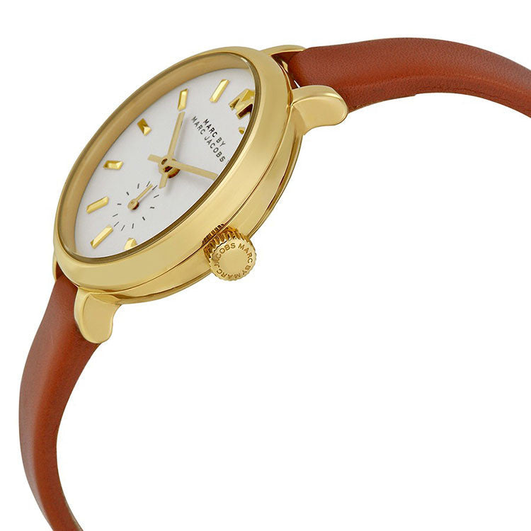  Shop Authentic Marc Jacobs Sally White Dial Brown Leather Strap Watch for Women - MBM1351 - Luxxuri