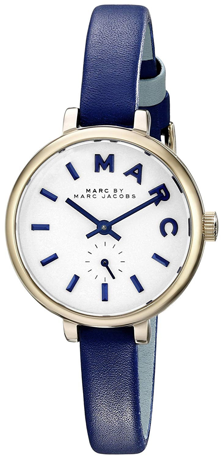  Shop Authentic Marc Jacobs Sally White Dial Blue Leather Strap Watch for Women - MBM1354 - Luxxuri