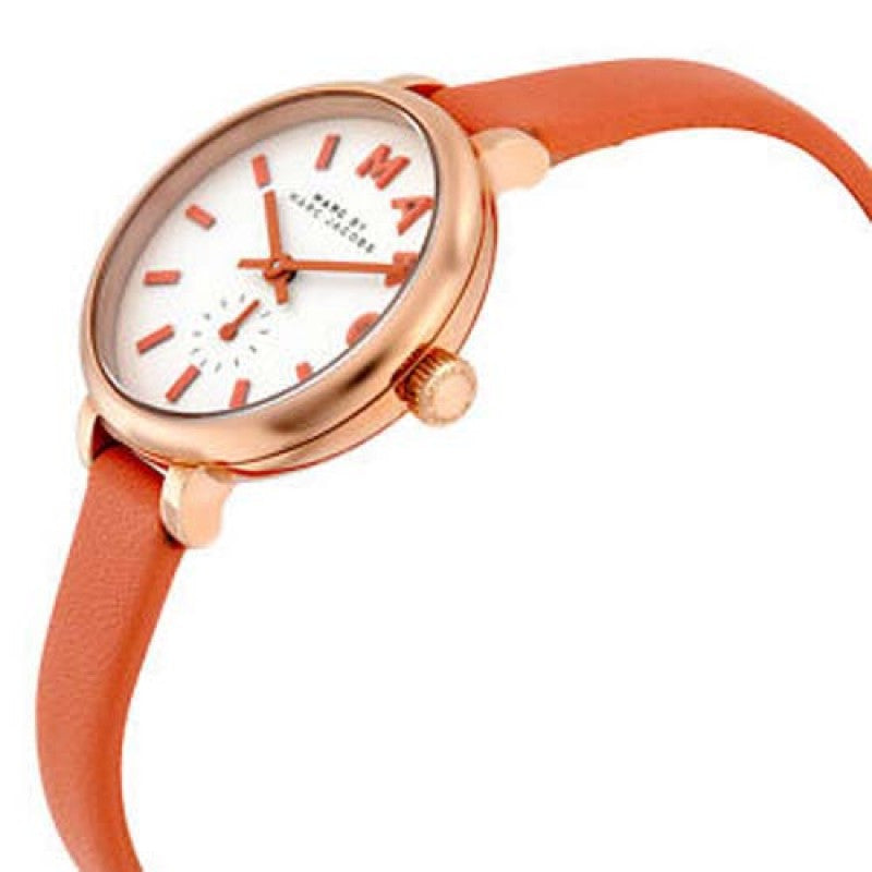  Shop Authentic Marc Jacobs Sally White Dial Orange Leather Strap Watch for Women - MBM1355 - Luxxuri