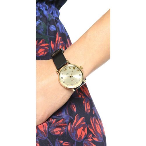  Shop Authentic Marc Jacobs Baker Gold Dial Black Leather Strap Watch for Women - MBM1399 - Luxxuri