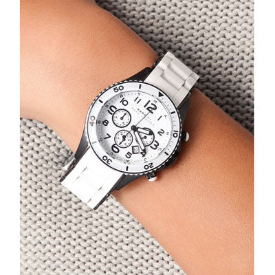  Shop Authentic Marc Jacobs Rock Chronograph White Dial White Silicone Strap Watch for Women - MBM2574 - Luxxuri
