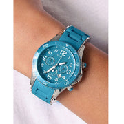  Shop Authentic Marc Jacobs Rock Chronograph Blue Dial Blue Silicone Strap Watch for Women - MBM2575 - Luxxuri