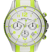  Shop Authentic Marc Jacobs Rock Chronograph White Dial White & Green Silicone Strap Watch for Women - MBM2592 - Luxxuri