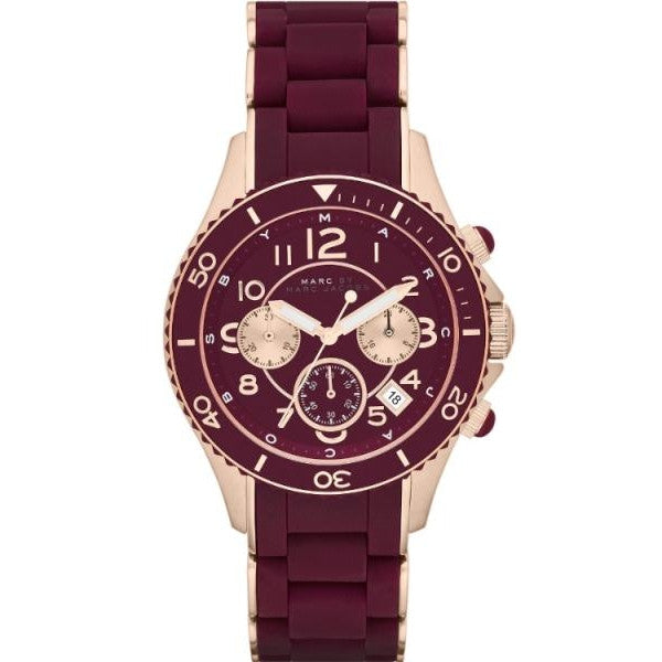 Shop Authentic Marc Jacobs Rock Chronograph Red Dial Red Silicone Strap Watch for Women - MBM2596 - Luxxuri
