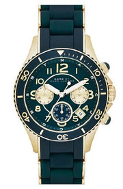  Shop Authentic Marc Jacobs Rock Chronograph Green Dial Green Silicone Strap Watch for Women - MBM2597 - Luxxuri