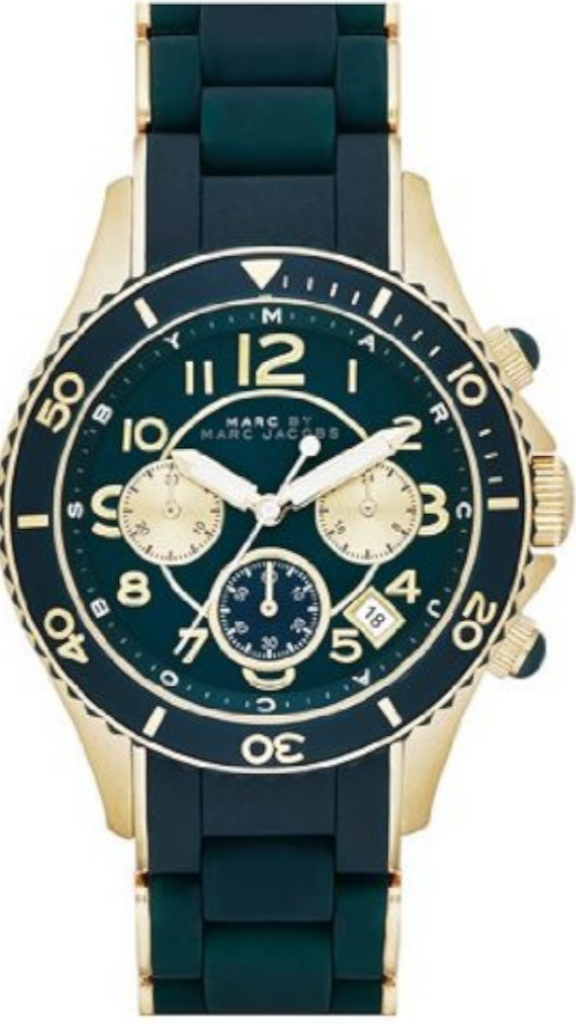  Shop Authentic Marc Jacobs Rock Chronograph Green Dial Green Silicone Strap Watch for Women - MBM2597 - Luxxuri