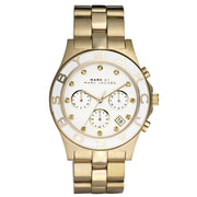  Shop Authentic Marc Jacobs Blade Chronograph White Dial Gold Steel Strap Watch for Women - MBM3081 - Luxxuri