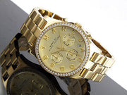  Shop Authentic Marc Jacobs Henry Chronograph Gold Dial Gold Steel Strap Watch for Women - MBM3105 - Luxxuri