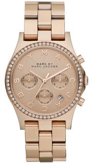  Shop Authentic Marc Jacobs Henry Chronograph Rose Gold Dial Rose Gold Steel Strap Watch for Women - MBM3118 - Luxxuri