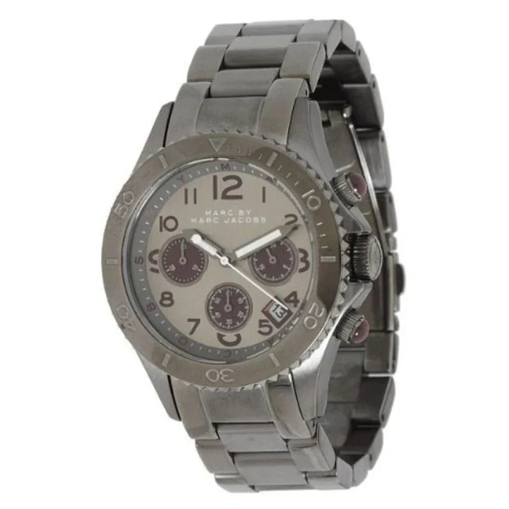  Shop Authentic Marc Jacobs Rock Chronograph Gunmetal Grey Dial Grey Steel Strap Watch for Men - MBM3160 - Luxxuri