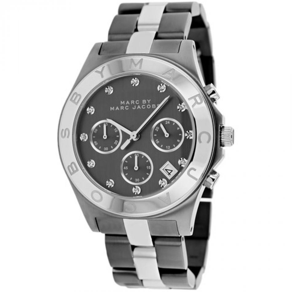  Shop Authentic Marc Jacobs Blade Chronograph Black Dial Two Tone Steel Strap Watch for Women - MBM3179 - Luxxuri