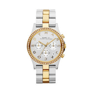  Shop Authentic Marc Jacobs Henry Chronograph Silver Dial Two Tone Steel Strap Watch for Women - MBM3197 - Luxxuri