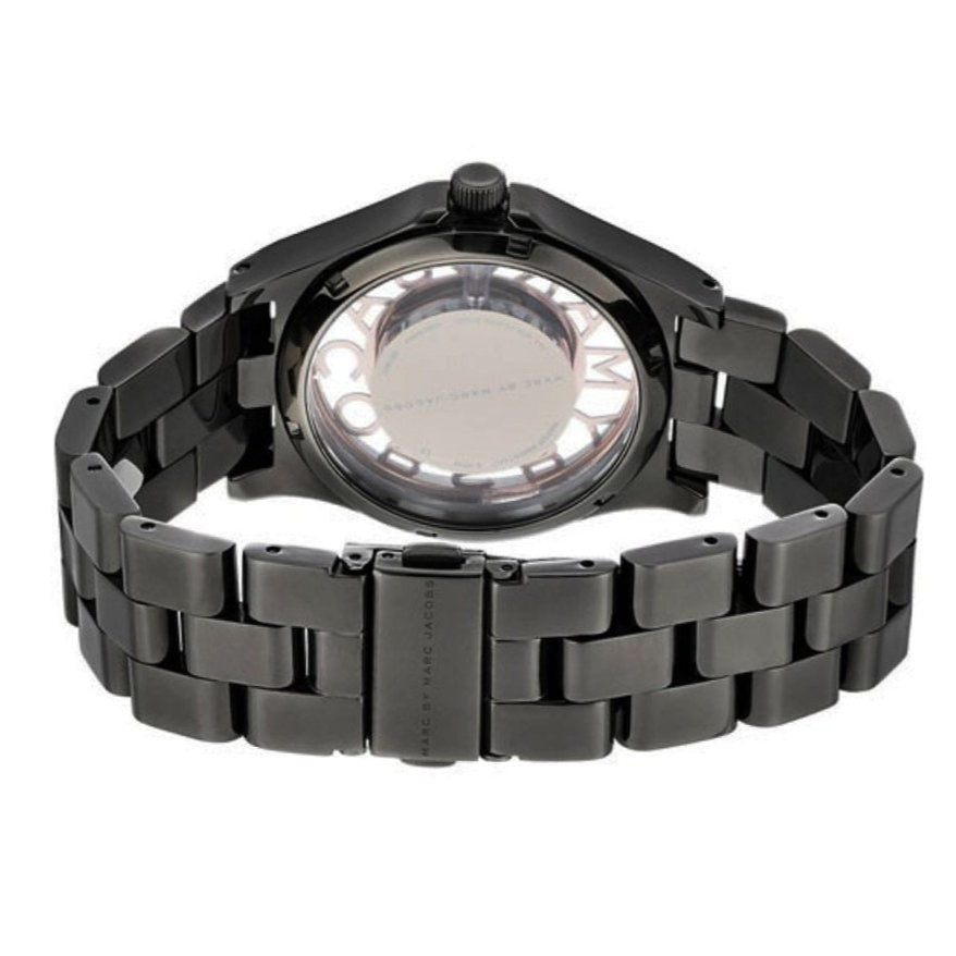  Shop Authentic Marc Jacobs Henry Skeleton Black Dial Black Steel Strap Watch for Women - MBM3254 - Luxxuri