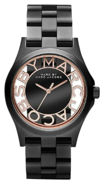  Shop Authentic Marc Jacobs Henry Skeleton Black Dial Black Steel Strap Watch for Women - MBM3254 - Luxxuri