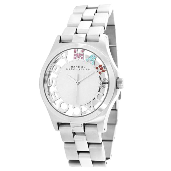 Shop Authentic Marc Jacobs Henry Skeleton Silver Dial Silver Steel Strap Watch for Women - MBM3262 - Luxxuri
