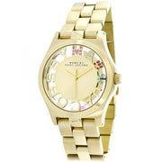  Shop Authentic Marc Jacobs Henry Skeleton Gold Dial Gold Steel Strap Watch for Women - MBM3263 - Luxxuri