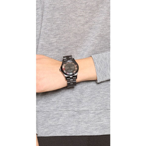  Shop Authentic Marc Jacobs Henry Skeleton Black Dial Black Steel Strap Watch for Women - MBM3265 - Luxxuri