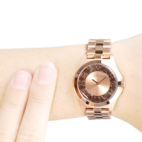  Shop Authentic Marc Jacobs Henry Rose Gold Dial Rose Gold Steel Strap Watch for Women - MBM3293 - Luxxuri