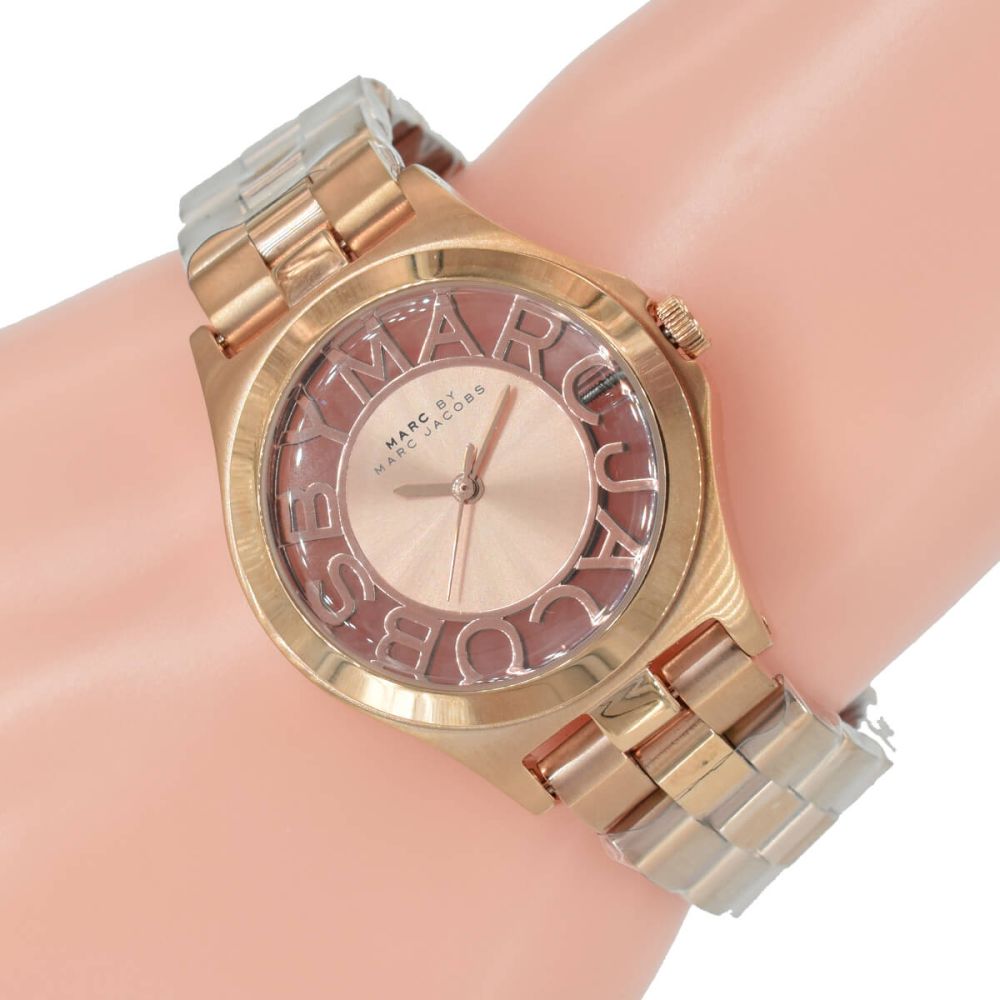  Shop Authentic Marc Jacobs Henry Rose Gold Dial Rose Gold Steel Strap Watch for Women - MBM3293 - Luxxuri